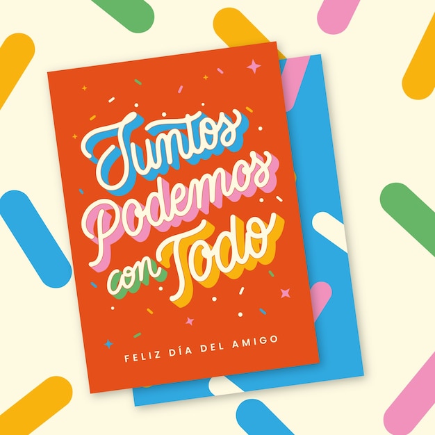 greeting card template for dia del amigo in spanish