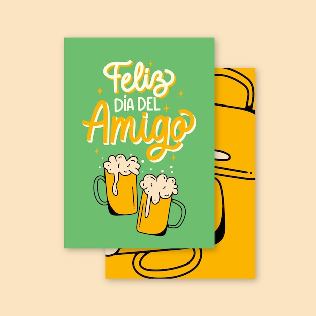 greeting card template for dia del amigo in spanish