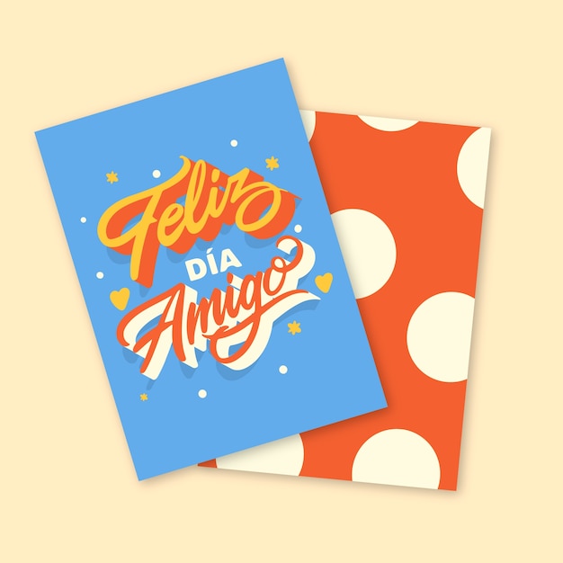 greeting card template for dia del amigo in spanish