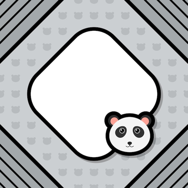 Vettore modello di biglietto di auguri con panda