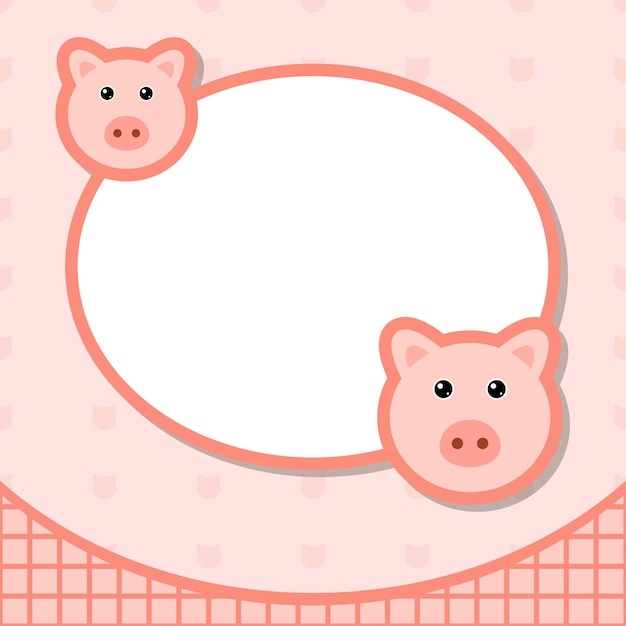 Шаблон поздравительной открытки со свиньей