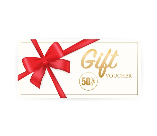 Vector greeting card vintage coupon ticket card ribbon banner with golden gift voucher on gold