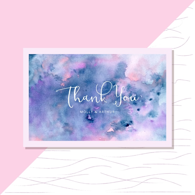 Greeting card with abstract watercolor background