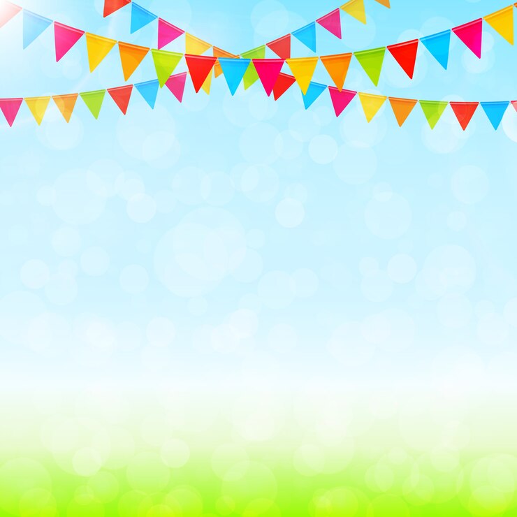 Vector greeting card with colorful flags