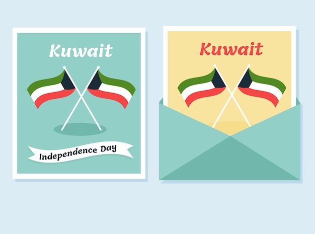 Greeting card with elements for Kuwait National Day