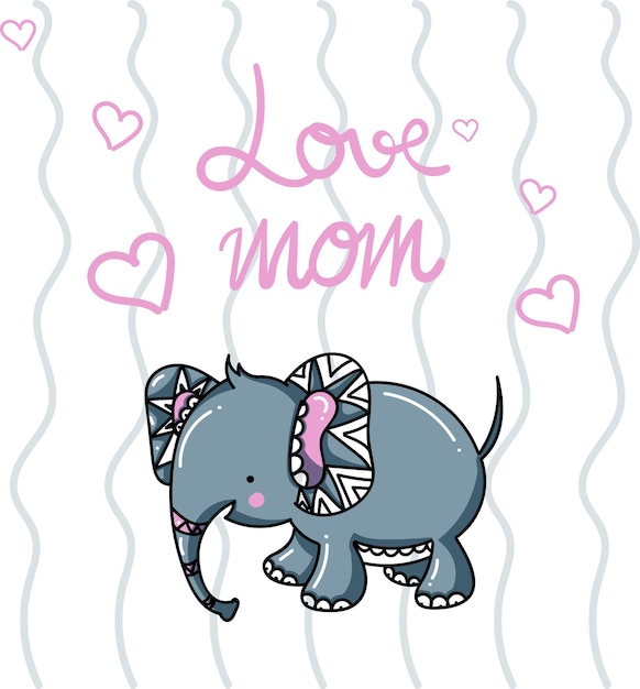 greeting card with elephants vector