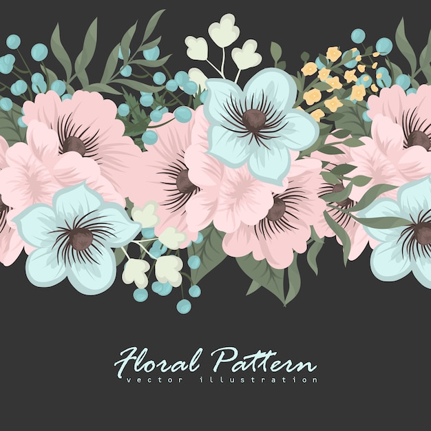 Greeting card with flowers, watercolor. Vector frame