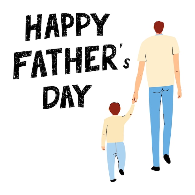 Greeting card with hand drawn lettering happy father day