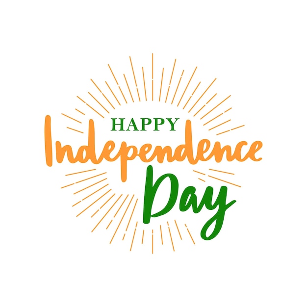 Greeting card with lettering for celebrating Independence Day of India