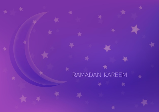 Biglietto di auguri con luna e stelle per il ramadan