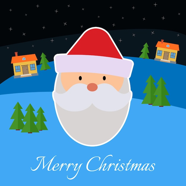 Greeting card with santa claus.