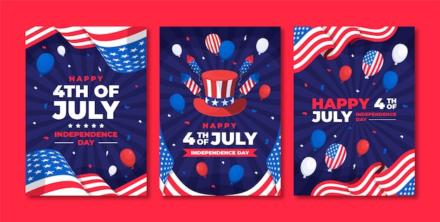 Greeting cards collection for usa independence day celebration