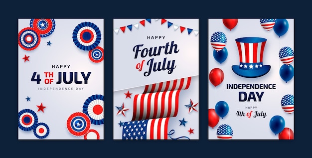 Greeting cards collection for usa independence day celebration