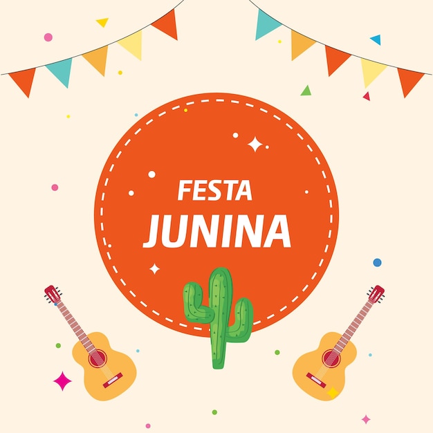 축제 Junina 축제 축하 인사말 디자인