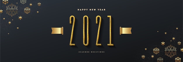 Greeting design with golden year sign