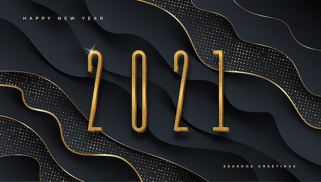 greeting design with golden year sign