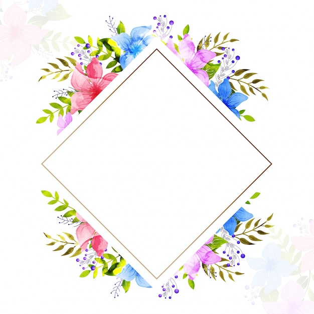 Greeting or Invitation Card with watercolor flowers.