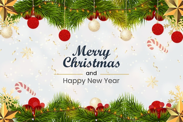 Greeting for merry  Christmas background with happy new year design 27