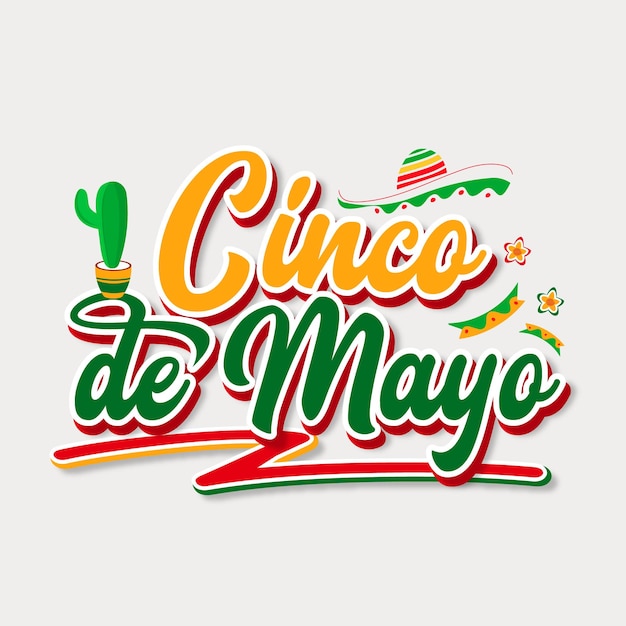 cinco de mayo 레터링 디자인의 인사말 텍스트