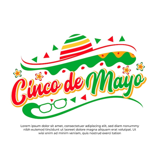 Vector greeting text of cinco de mayo lettering design