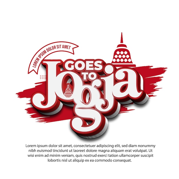 Greeting text of goes to jogja for study tour banner design