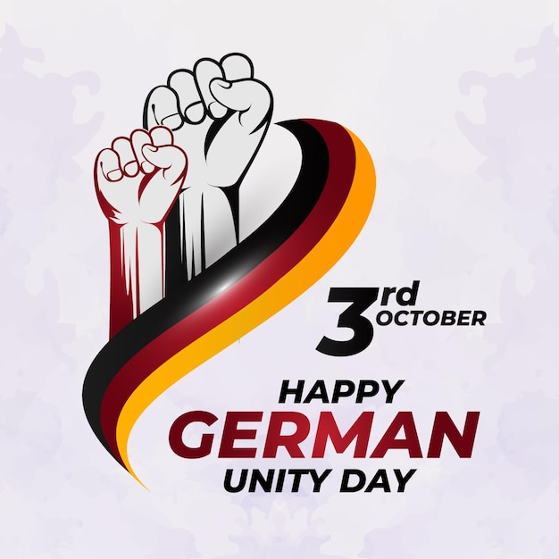 Greeting text of happy german unity day