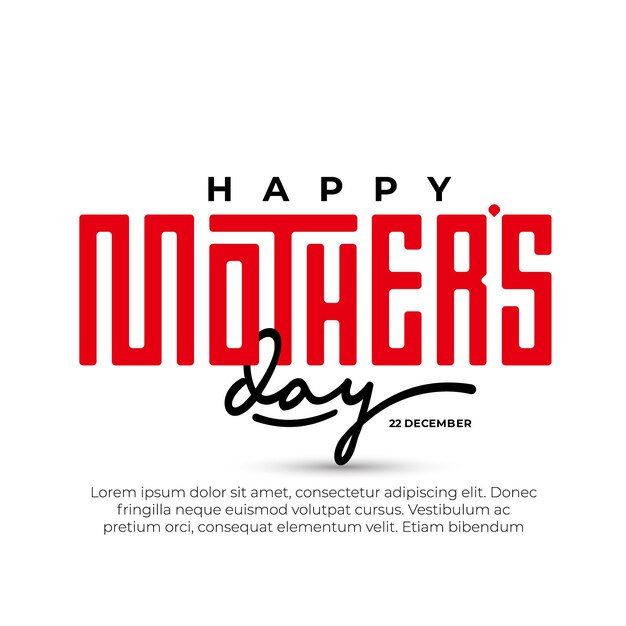 Vector greeting text of happy mothers day lettering design