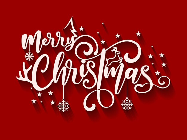 Vector greeting text of merry christmas vintage design