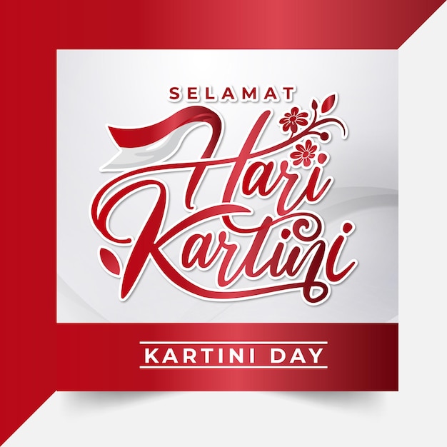 Приветственный текст дизайна надписи selamat hari kartini