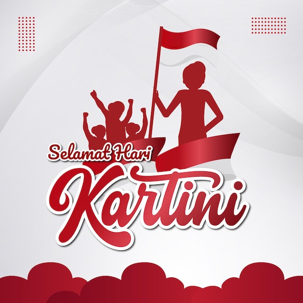 selamat hari kartini 벡터 일러스트 레이 션의 인사말 텍스트