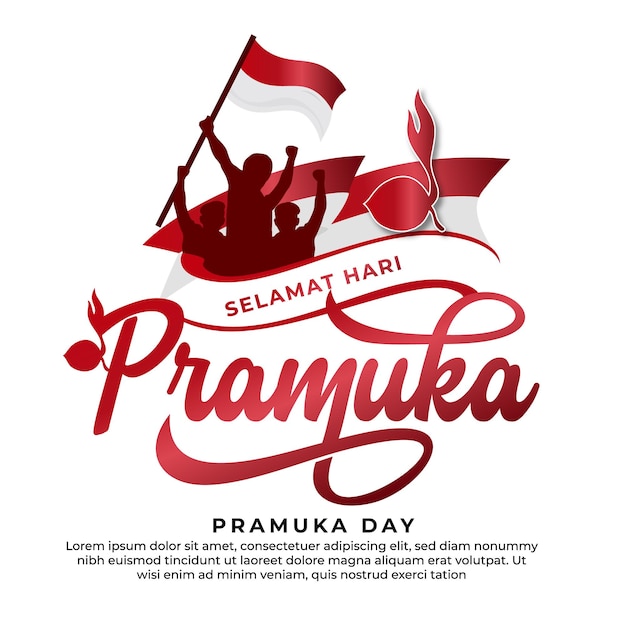 selamat hari pramuka 레터링 디자인의 인사말 텍스트