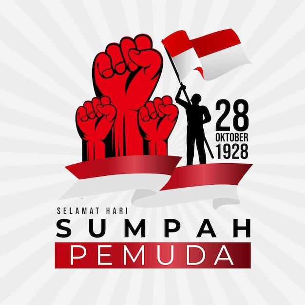 Greeting text of sumpah pemuda template design