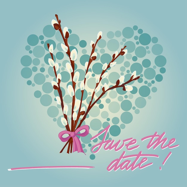 greeting wedding card with flower