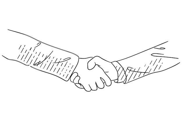 Vector greeting with handshake hand drawn vector illustration design