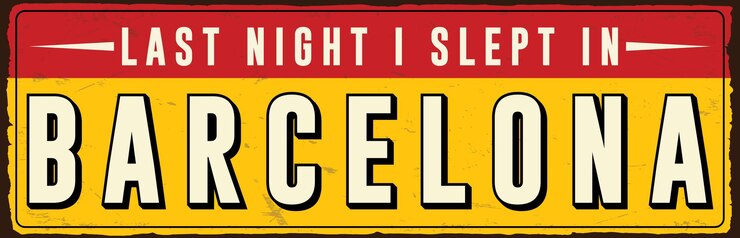 Vector greetings from barcelona vintage rusty metal sign vector template