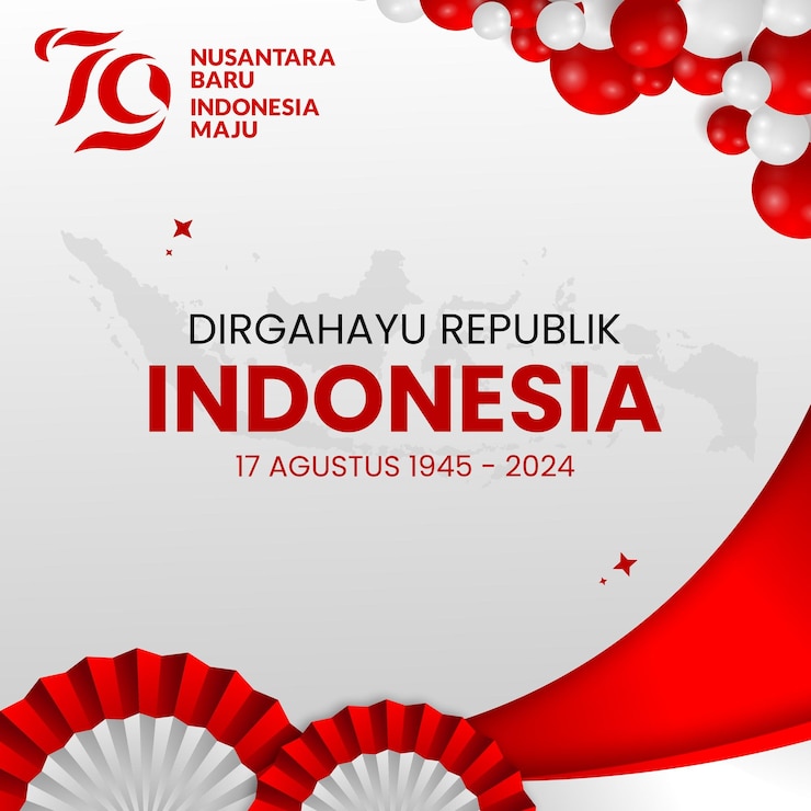 Vector greetings for the independence day of indonesia social media posts