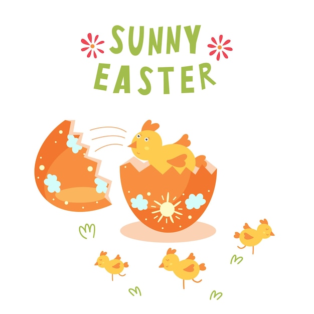 Vector greetings sunny happy easter