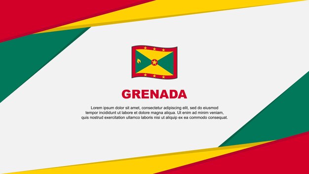 Флаг Гренады Абстрактный Фон Дизайн Шаблона Гренады День Независимости Баннер Мультфильм Векторные Иллюстрации Гренада