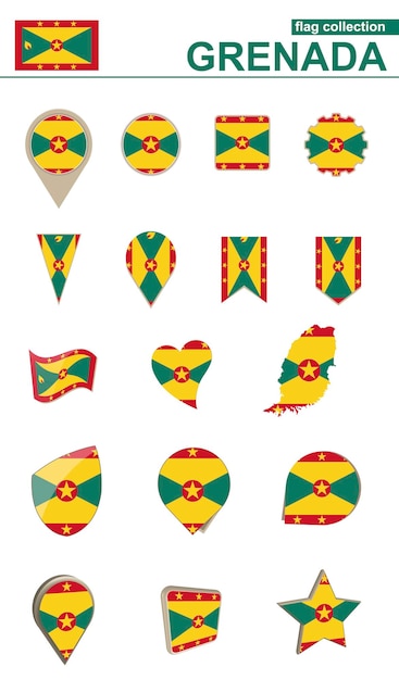 Grenada Flag Collection Grote set voor design