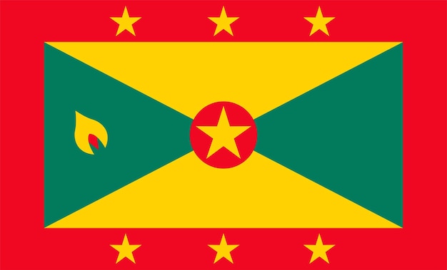Флаг Гренады Дизайн Иллюстрации Векторы