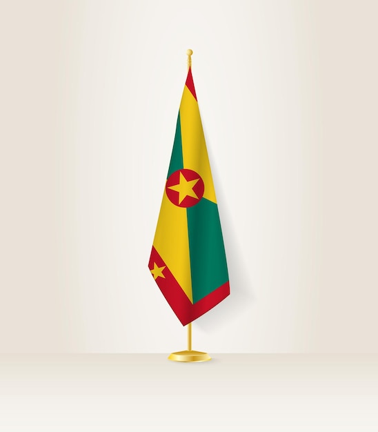 Grenada flag on a flag stand