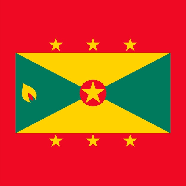 Grenada flag official colors Vector illustration