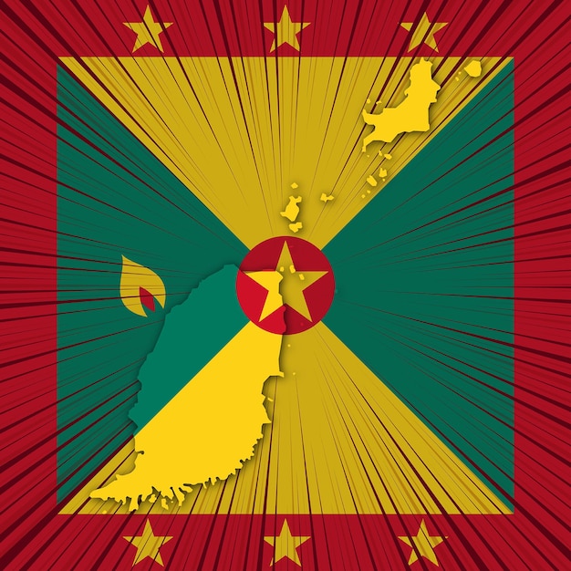 Vector grenada independence day map design