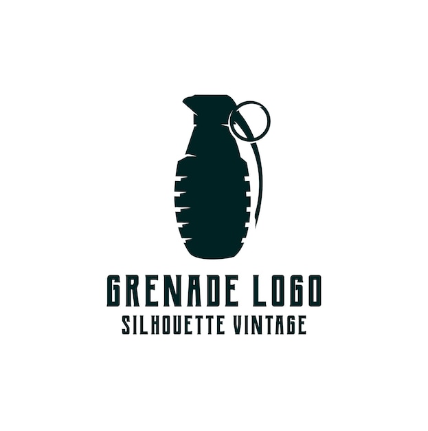 Vector grenade silhouette logo retro vintage