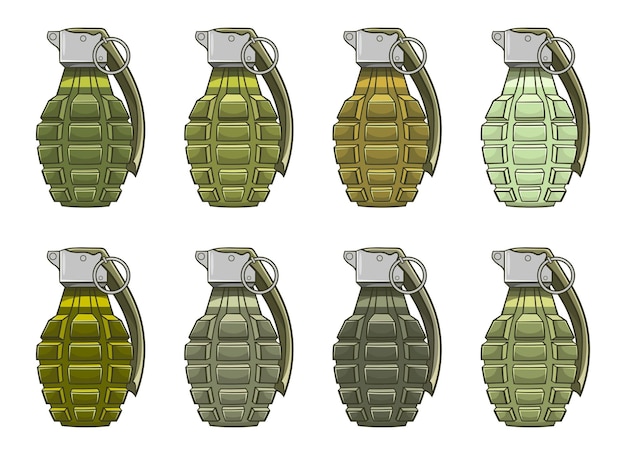Иллюстрация векторного дизайна гранаты на белом фоне