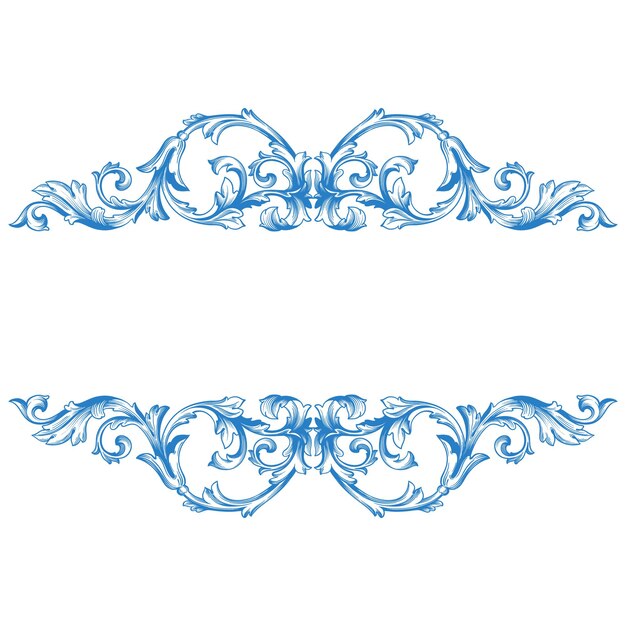 Vector grenze of kader decoratief filigraan kalligrafisch element in barokke stijl vintage en retro