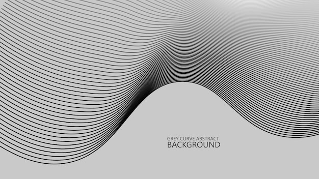 背景や織物のスタイルのための曲線のストライプの線を持つ灰色の抽象