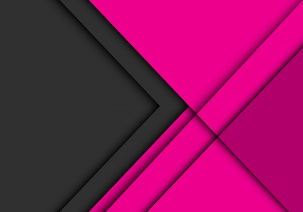 Vector grey arrow overlap on pink modern futuristic background.