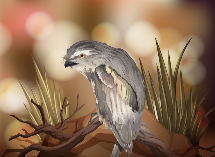 Vector a grey bird in nature 