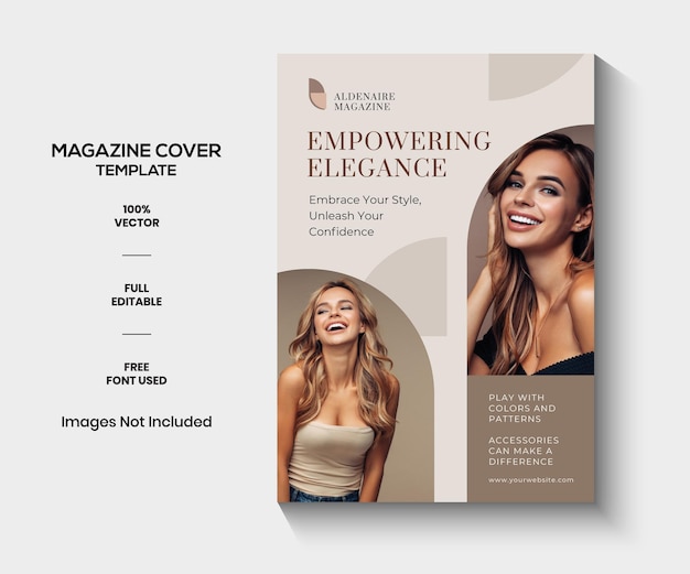 Vector grey and black minimalist fashion style magazine cover template